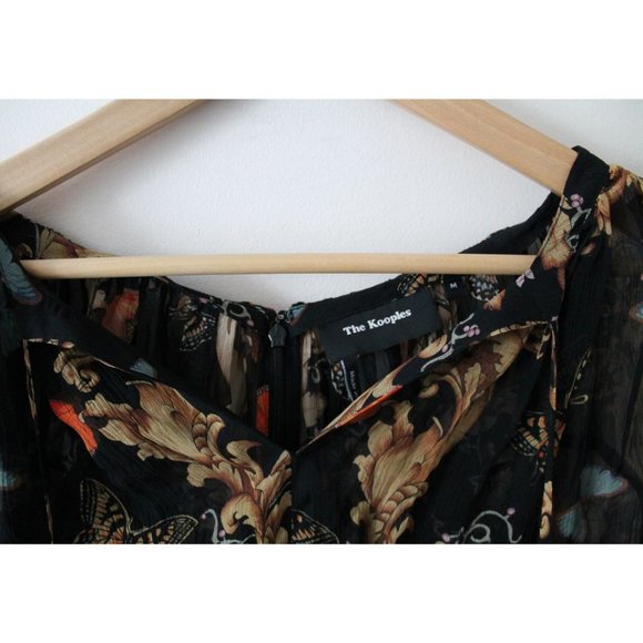 The Kooples Royal Butterfly Dress Multi Size Medium Silk Baroque - Picture 6 of 7